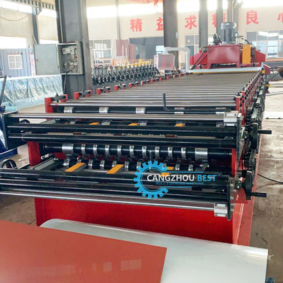 Euro Kiremit Çatı Levhası Rulo Şekillendirme Makinesi 0.4-0.6mm Çelik