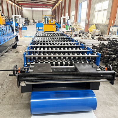 PLC Kontrollü Hidrolik Kesme Rulo Formasyon Makinesi 8-12m/min hızında dalgalı çatı levhaları için