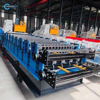 Çatı ve duvar panelleri için çift katmanlı rulo şekillendirme makinesi Çok Fonksiyonlu Çift Katmanlı Renkli Çelik Şekillendirme Makinesi