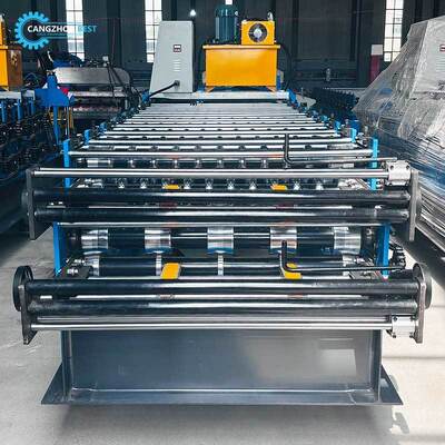 Çatı ve duvar panelleri için çift katmanlı rulo şekillendirme makinesi Çok Fonksiyonlu Çift Katmanlı Renkli Çelik Şekillendirme Makinesi