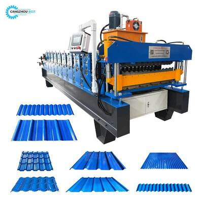 Çifte katmanlı Trapezodial IBR Yaprak 840&836 Gürültülü Yaprak Çatı Yapımlı Rulo Yapım Makinesi