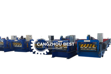 Galvanizli Çelik Büyük Güç 8-25m/min Metal Deck Roll Forming Machine