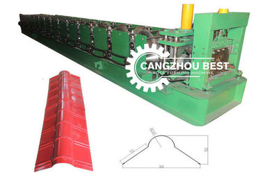 Renkli Çelik Çelik Profil Malzeme Kalınlığı 0.25-0.6mm Çelik Çatı Ridge Cap Roll Forming Machine