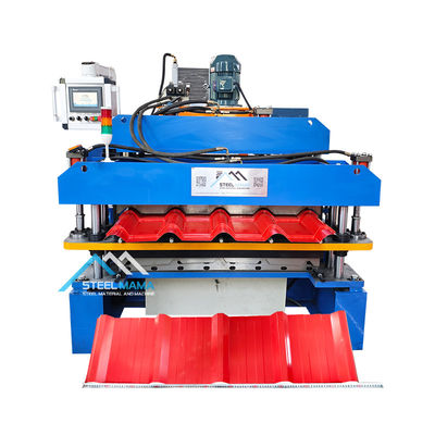 Üretim için PLC Denetimli Çift Profil Çatı Yaprak Rulo Formasyon Makinesi